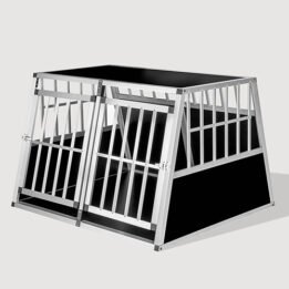 Aluminum Large Double Door Dog cage With Separate board 65a 104 06-0776 www.gmtpet.ltd