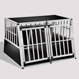 Aluminum Dog cage Large Double Door Dog cage 75a 104 06-0777 www.gmtpet.ltd
