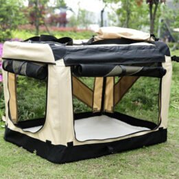 Beige Outdoor Pet Travel Bag Foldable Dog Carrier Bag XL 81cm www.gmtpet.ltd