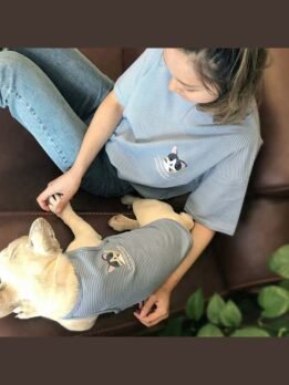 Wholesale Stripe Cotton Vest Dog T Shirt Embroidery Clothes 06-0488