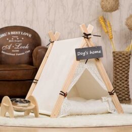 Pet Tent: White Front Lace Dog House Lace Teepee 06-0950 www.gmtpet.ltd