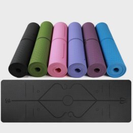Eco-friendly Multifunction Beginner Yoga Mat With Body Line Thickened Widened Non-slip Custom TPE Yoga Mat www.gmtpet.ltd