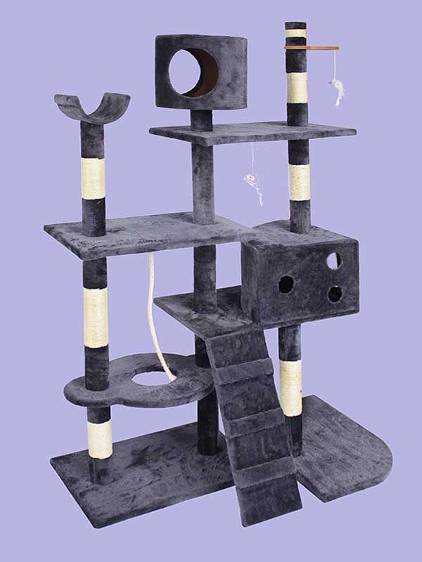 Четырехслойная фланелевая рама для кошек из сизаля, платформа для кошачьей комнаты, лестница для лазания, игрушка для мыши, кошачье дерево 06-0003 www.gmtpet.ltd