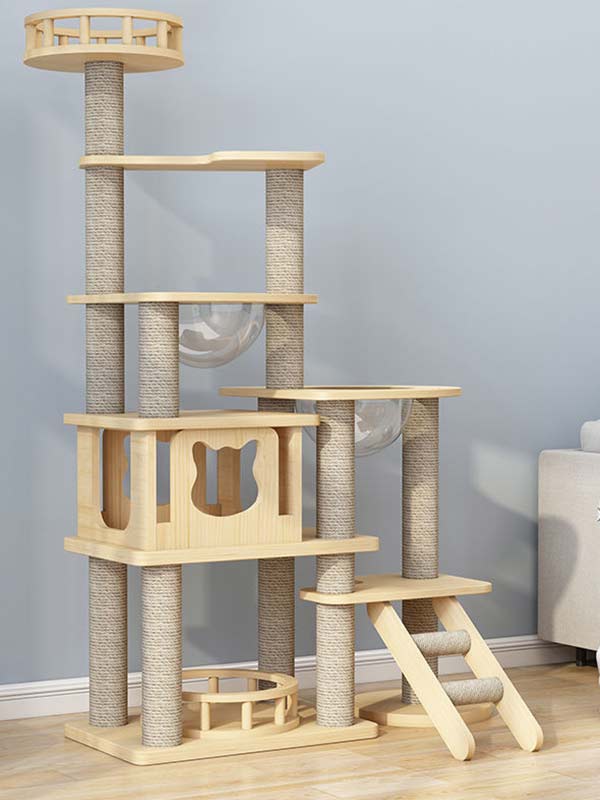 atacado-pinho-madeira maciça-placa multicamadas-cat-tree-cat-tower-cat-escalada-frame-105-217 www.gmtpet.ltd