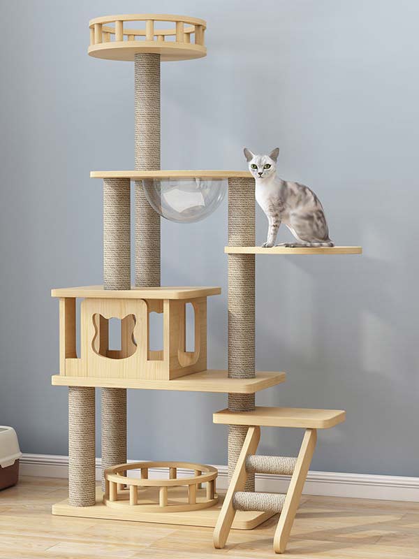 atacado-pinho-madeira maciça-placa multicamadas-cat-tree-cat-tower-cat-escalada-frame-105-218 www.gmtpet.ltd