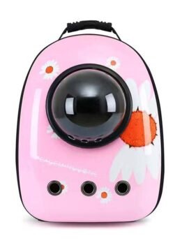 Pink Daisy Upgraded Side Opening Pet Cat Backpack 103-45021 www.gmtpet.ltd