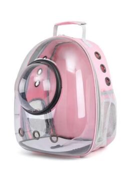 Transparent pink pet cat backpack with hood 103-45032 www.gmtpet.ltd