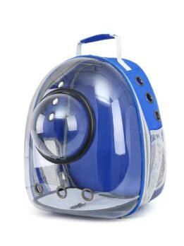 Transparent blue pet cat backpack with hood 103-45033 www.gmtpet.ltd