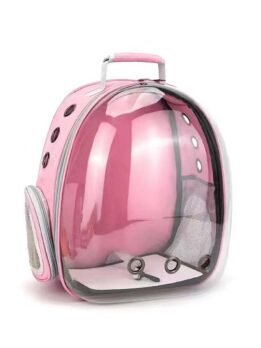 Transparent pink pet cat backpack with side opening 103-45053 www.gmtpet.ltd