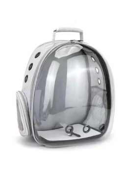 Transparent gray pet cat backpack with side opening 103-45054 www.gmtpet.ltd