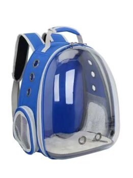 Transparent blue pet cat backpack with side opening 103-45055 www.gmtpet.ltd