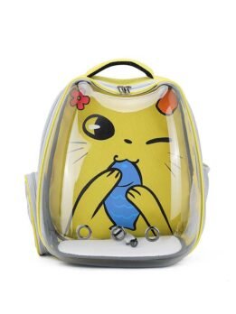 Yellow Transparent Breathable Cat Backpack Pet Bag 103-45078 www.gmtpet.ltd